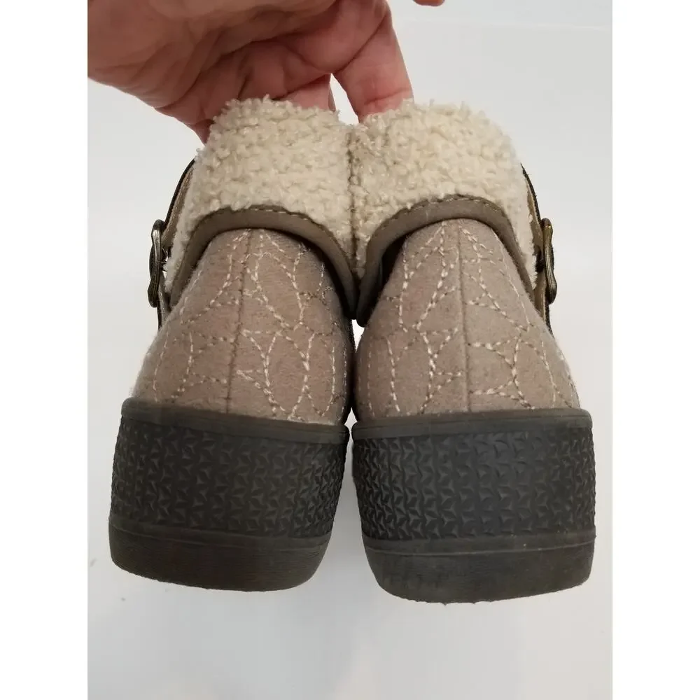 JBU by Jambu Haven Faux Fur Trim Ankle Boots Taupe Tan Women's Size 7.5